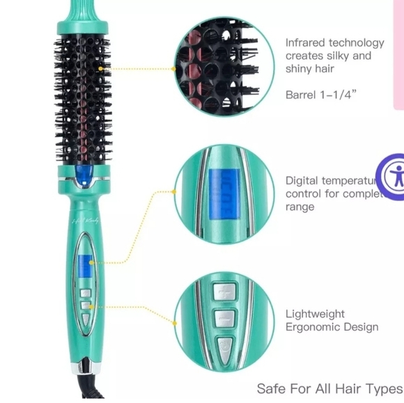 NEW Head Kandy The Perfectionist Infrared Thermal Round Curling Brush 32mm Mint - Picture 3 of 5